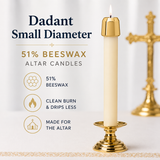 Dadant 51% Beeswax Altar Candles – Small Diameter