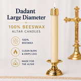 Dadant 100% Beeswax Altar Candles – Large Diameter