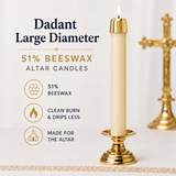 Dadant 51% Beeswax Altar Candles – Large Diameter