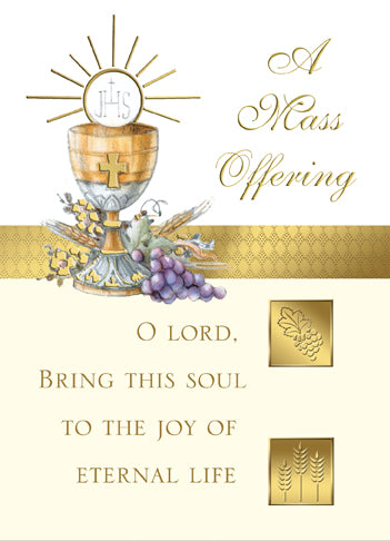 A Mass Offering Mass Card for the Deceased