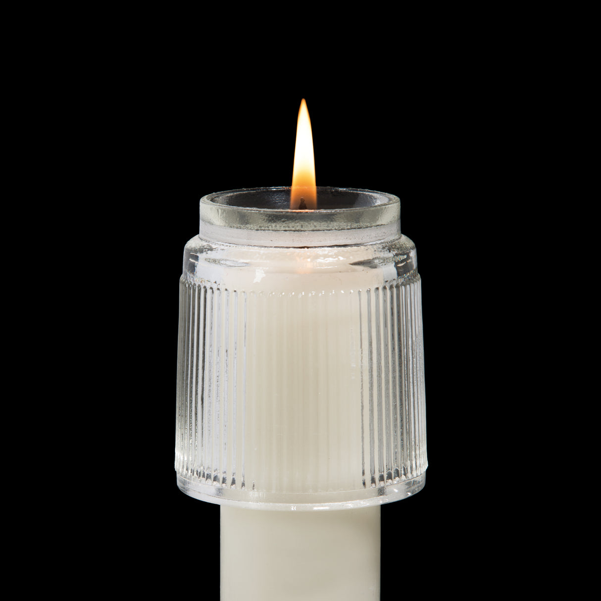 Cathedral Candle Glass Follower | Altar Candle Accessory