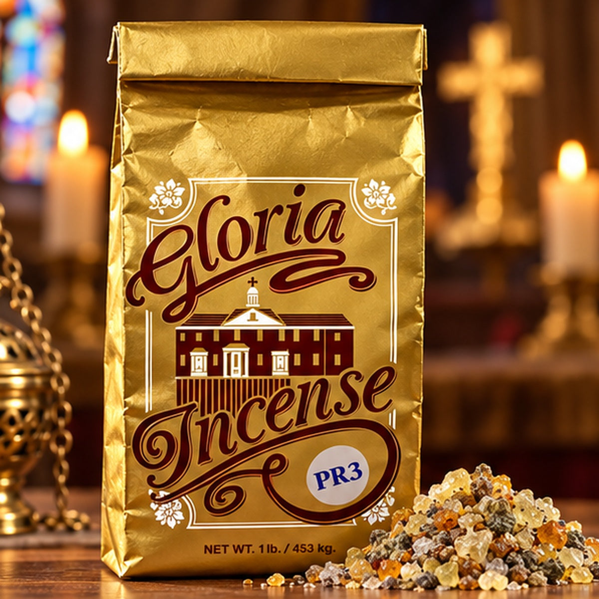 Gloria PR3 Church Incense – Evergreen &amp; Frankincense Resin Blend | 1 lb