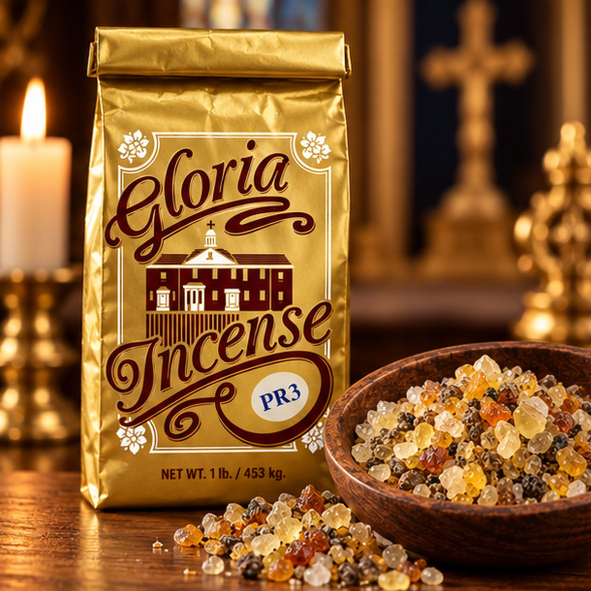 Gloria PR3 Church Incense – Evergreen &amp; Frankincense Resin Blend | 1 lb