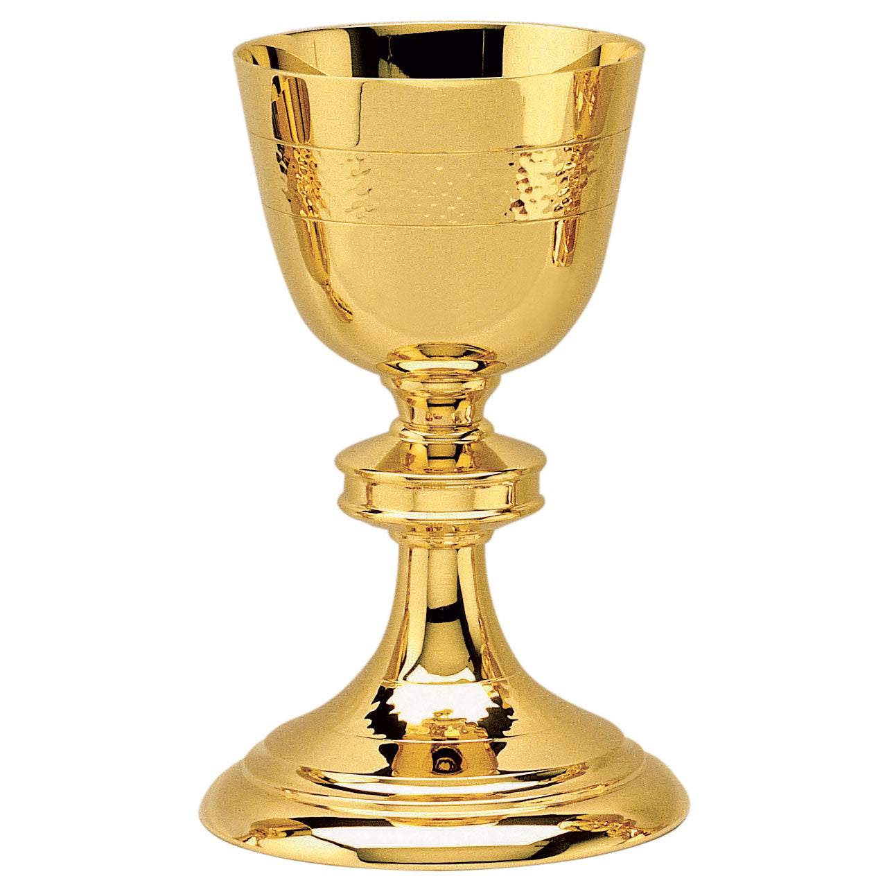 Gold Chalice with Hammered Cup and Base