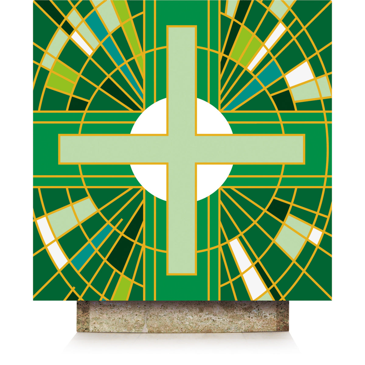 Green Altar Cover with Cross Motif 7507