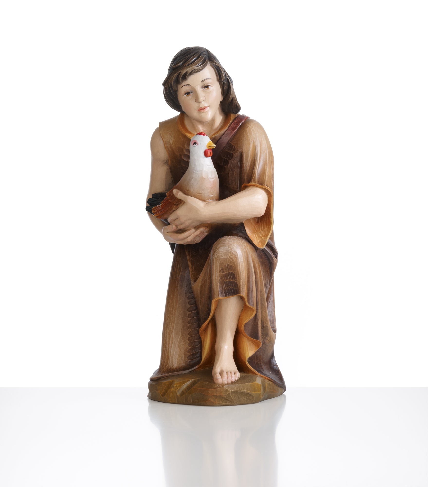 Kneeling Shepherd with Bird | Kostner Nativity Set