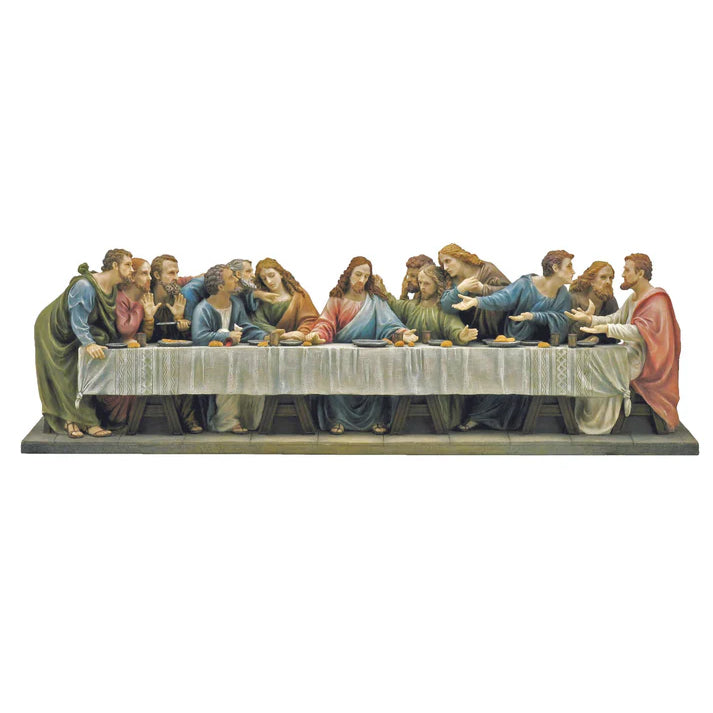 Large standing Last Supper in fully hand-painted color