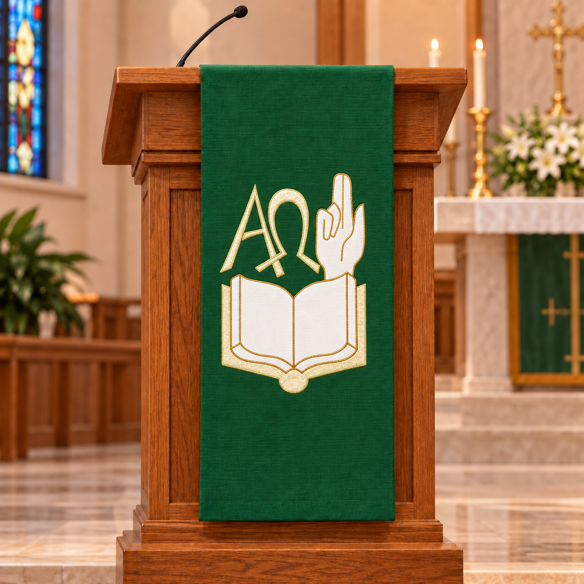 Alpha & Omega Bible Lectern Hanging | Slabbinck 62-3934