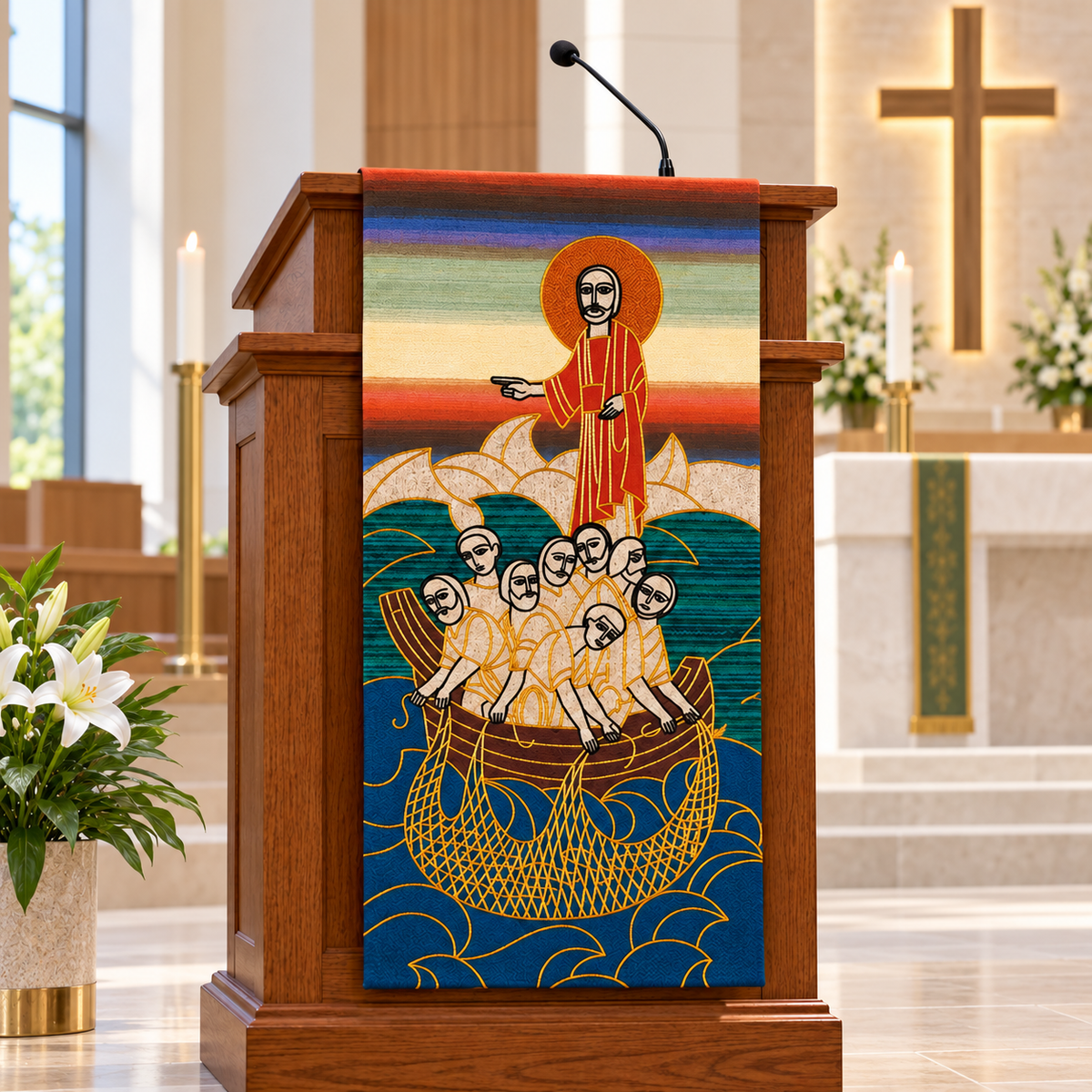 Jesus & the Apostles Fishing Lectern Hanging | Slabbinck 4397