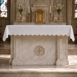 Altar Cloth | 100% Pure Linen | White Embroidery | Style 1009