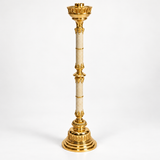 48" Marble Stem Paschal Candlestick – Polished Brass