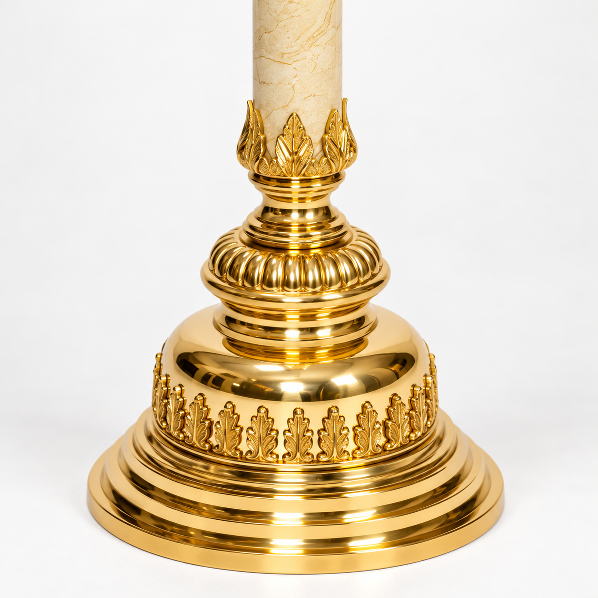 48" Marble Stem Paschal Candlestick – Polished Brass