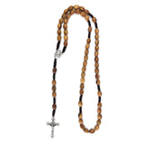 Olive Wood Rope Rosary with Virgin Mary & Baby Jesus Medal – Holy Land Jerusalem