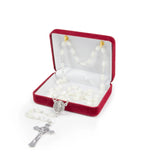 Mother of Pearl Rosary with St. Benedict Medal – Handcrafted in Bethlehem
