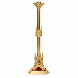 48" Gothic Paschal Candlestick – Polished Brass | Adrian Hamers H-61PAS