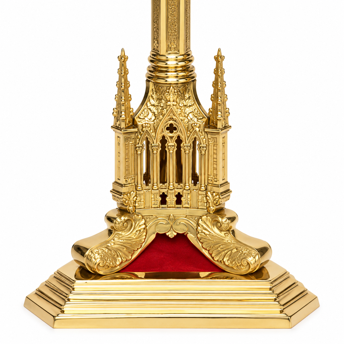 48" Gothic Paschal Candlestick – Polished Brass | Adrian Hamers H-61PAS