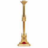 48" Gothic Paschal Candlestick – Polished Brass | Adrian Hamers H-61PAS