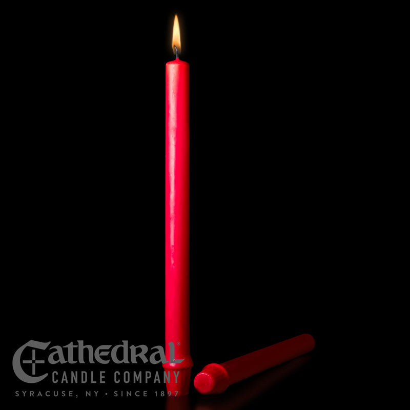 Red Altar Candles - 7/8" x 12" - box of 24
