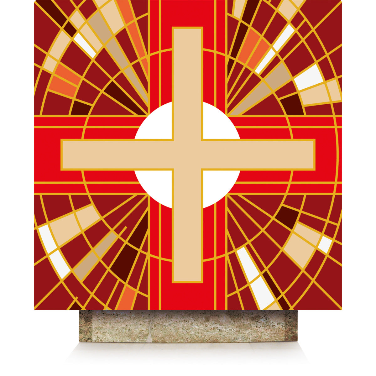 Red Altar Cover with Cross Motif 7506