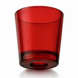 15-Hour Red Votive Glass with 7/8" Bottom Hole for Electric Votive Stands