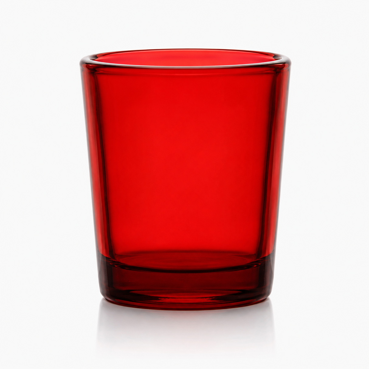 15-Hour Red Votive Glass with 7/8" Bottom Hole for Electric Votive Stands
