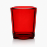 15-Hour Red Votive Glass with 7/8" Bottom Hole for Electric Votive Stands