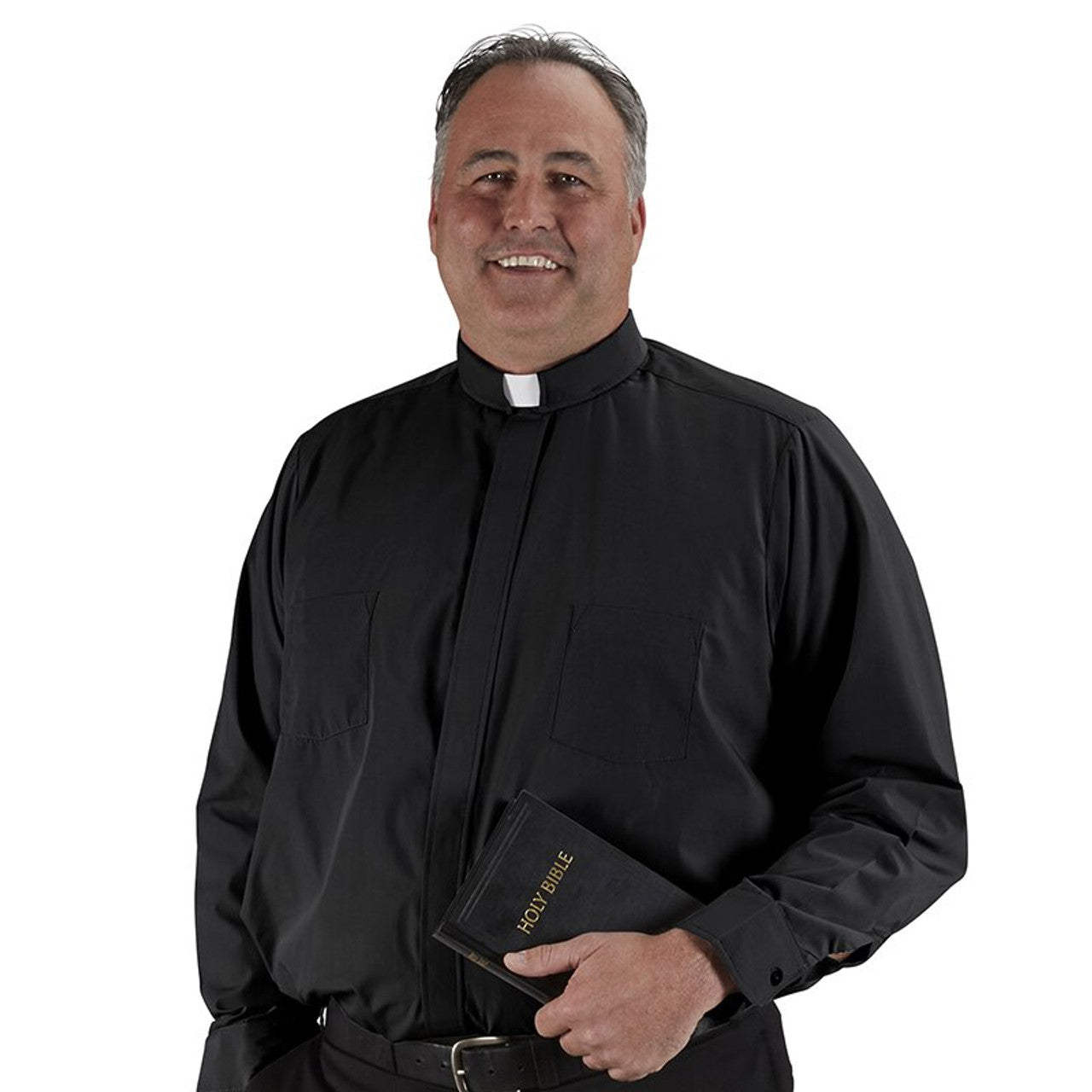 Roomey Toomey Big and Tall Clergy Shirt | Long Sleeve Tab Collar