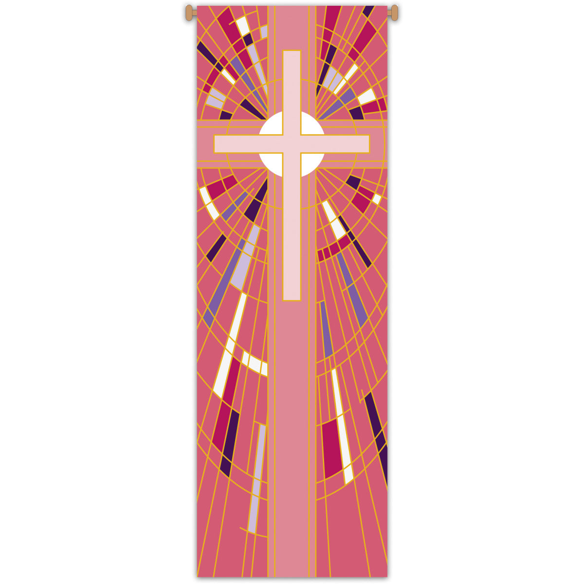 Church Banner | Rose | Stained Glass Design | 3 x 10