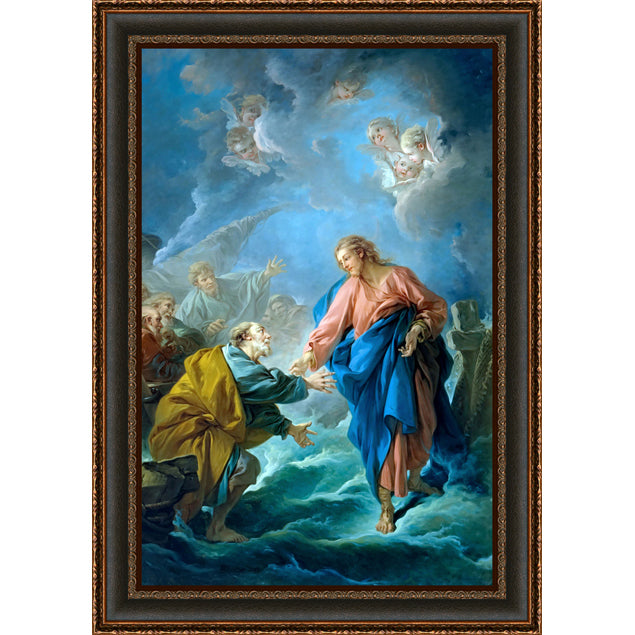 Saint Peter Attempts to Walk on Water Framed Art (14" x 21")