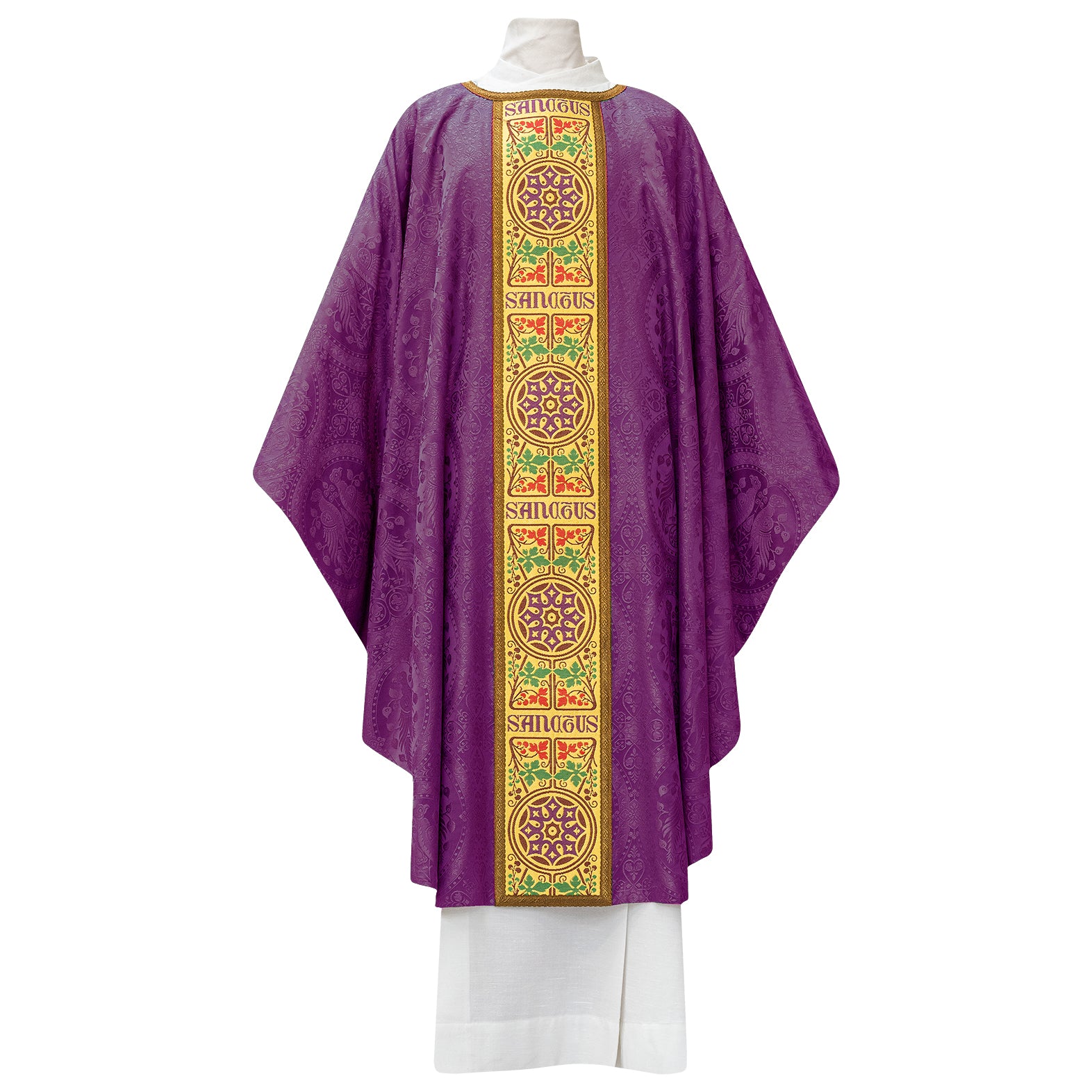 Wool Damask Chasuble with Sanctus Brocade - Arte/Grosse