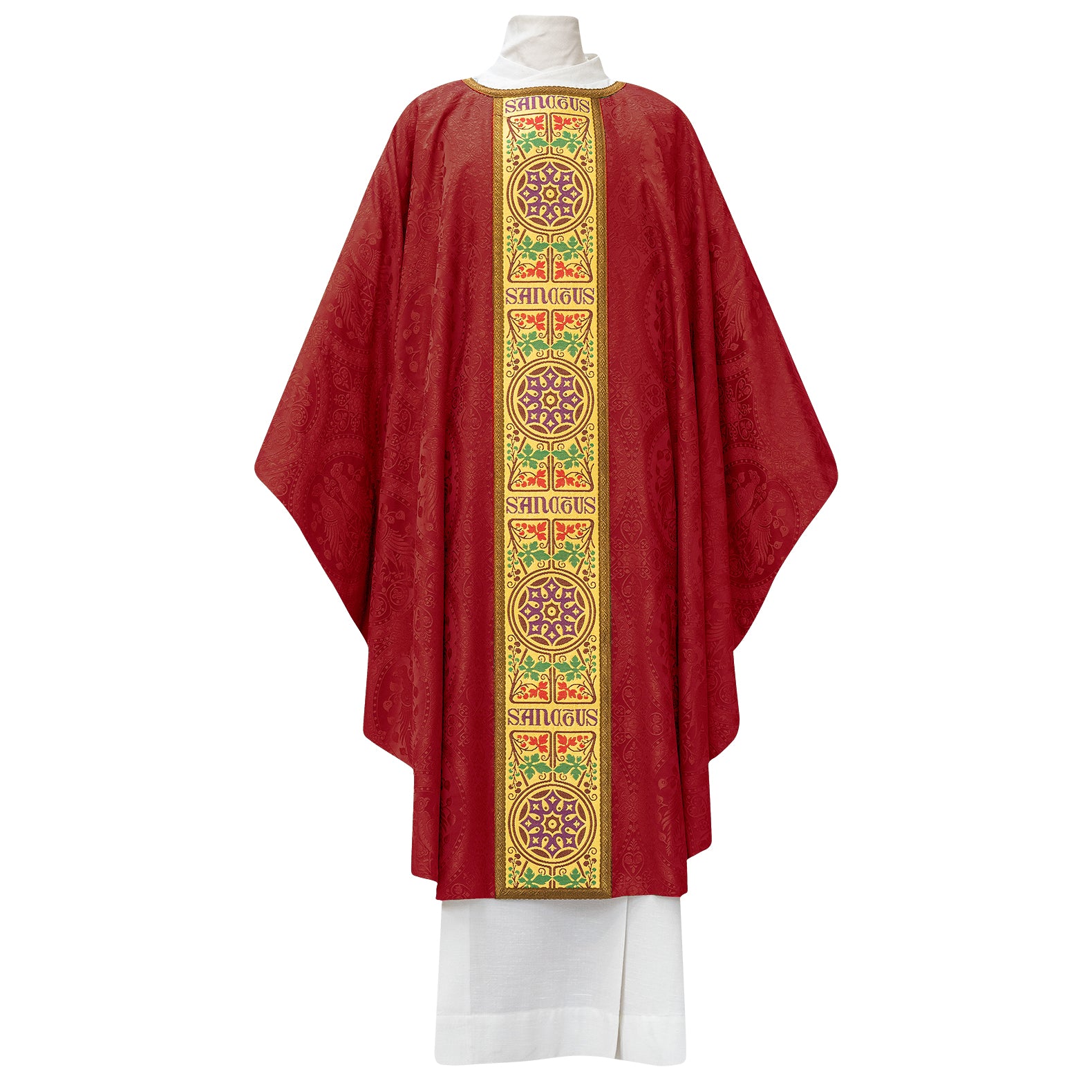 Wool Damask Chasuble with Sanctus Brocade - Arte/Grosse