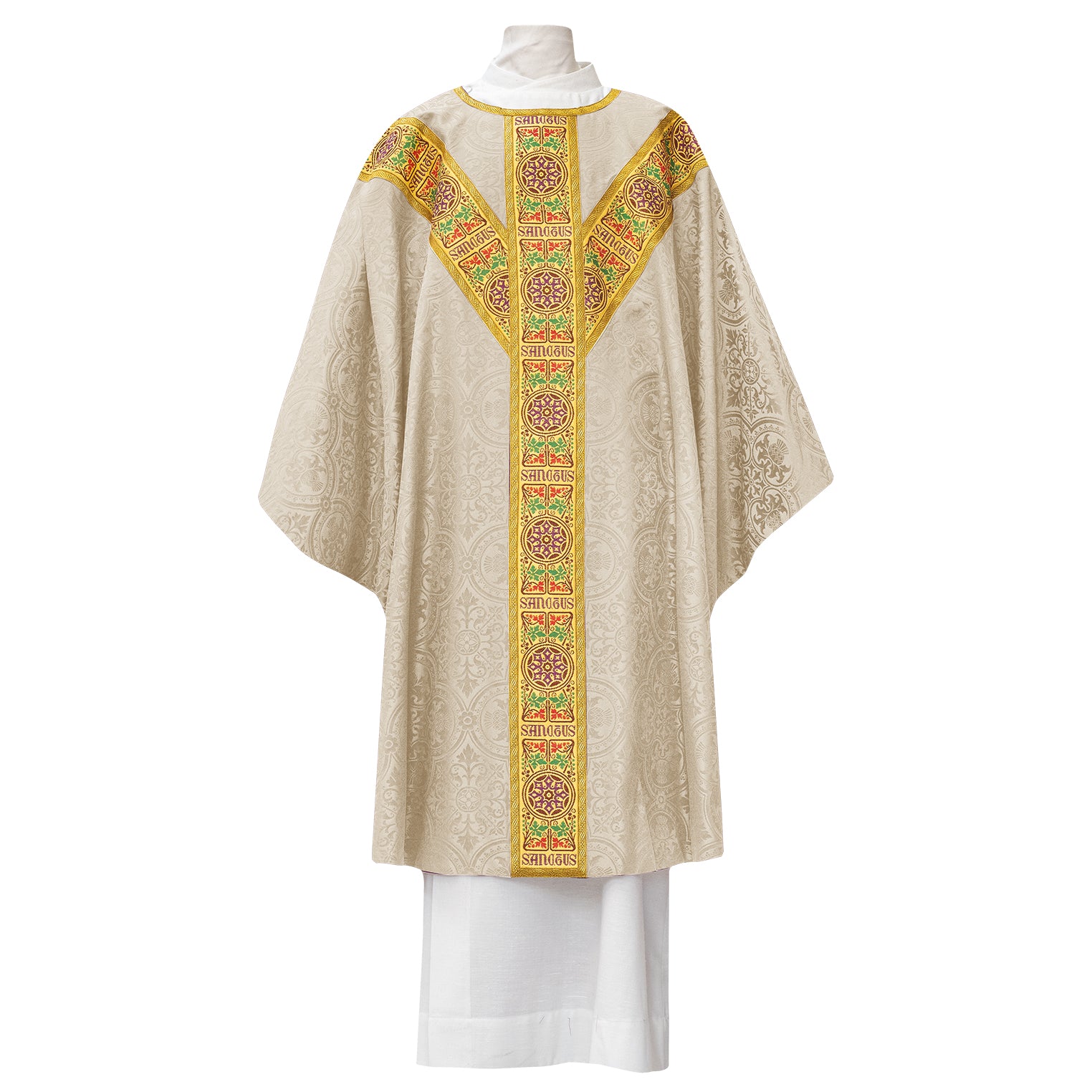 Wool Damask Chasuble with Sanctus Brocade - Arte/Grosse