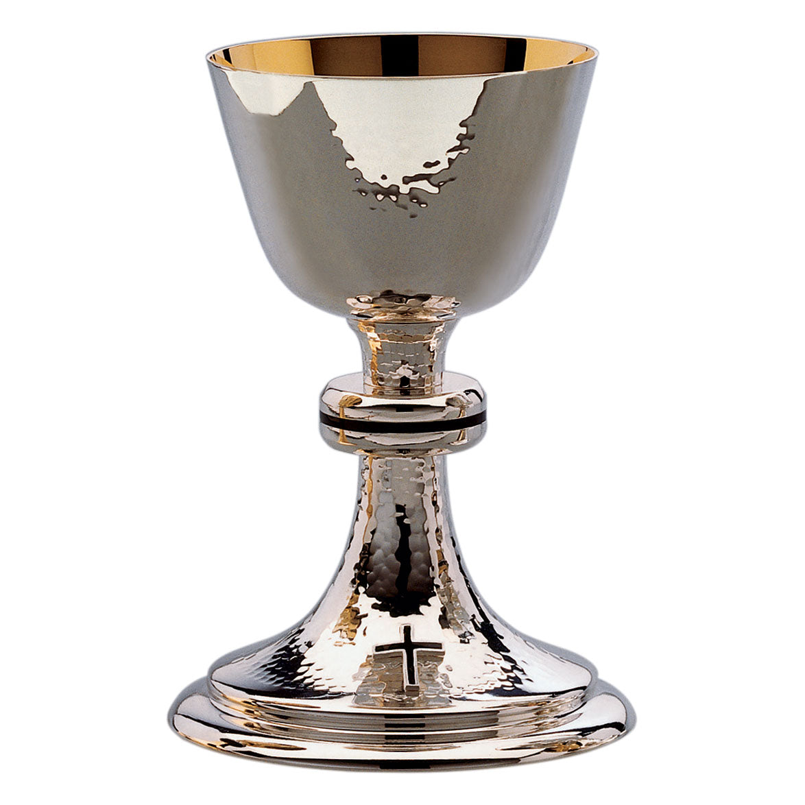 Silver Chalice with Black Enameled Cross