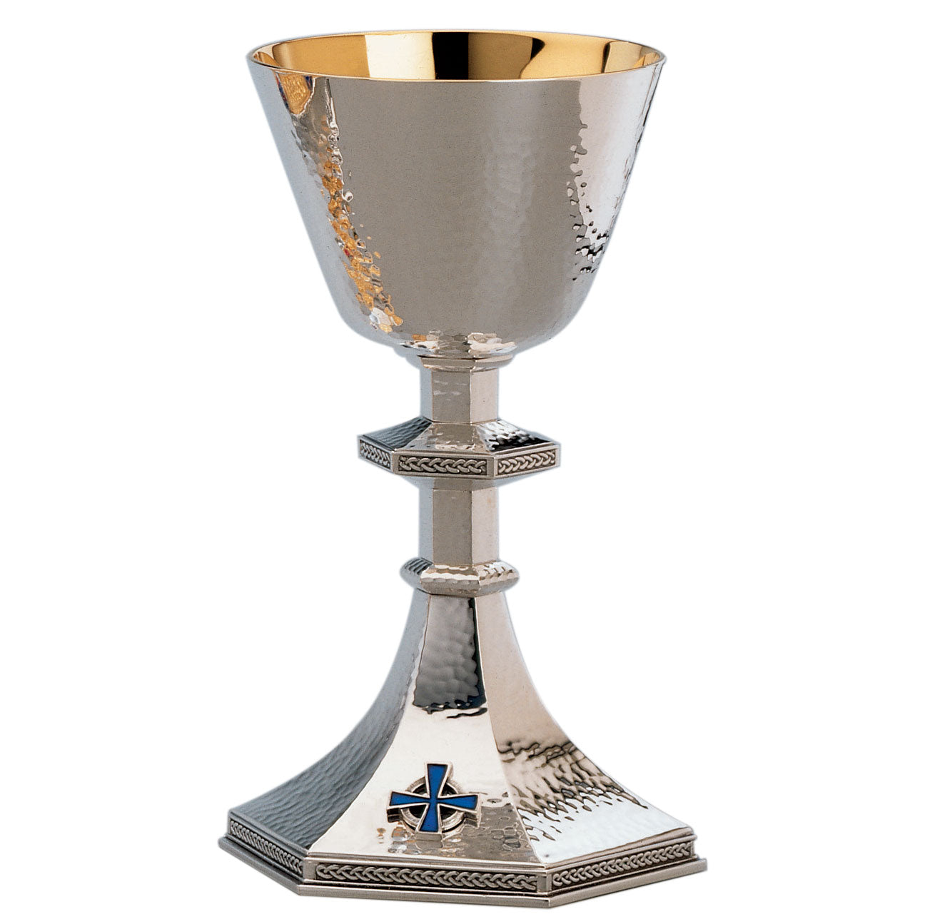 Silver Chalice with Blue Enameled Cross