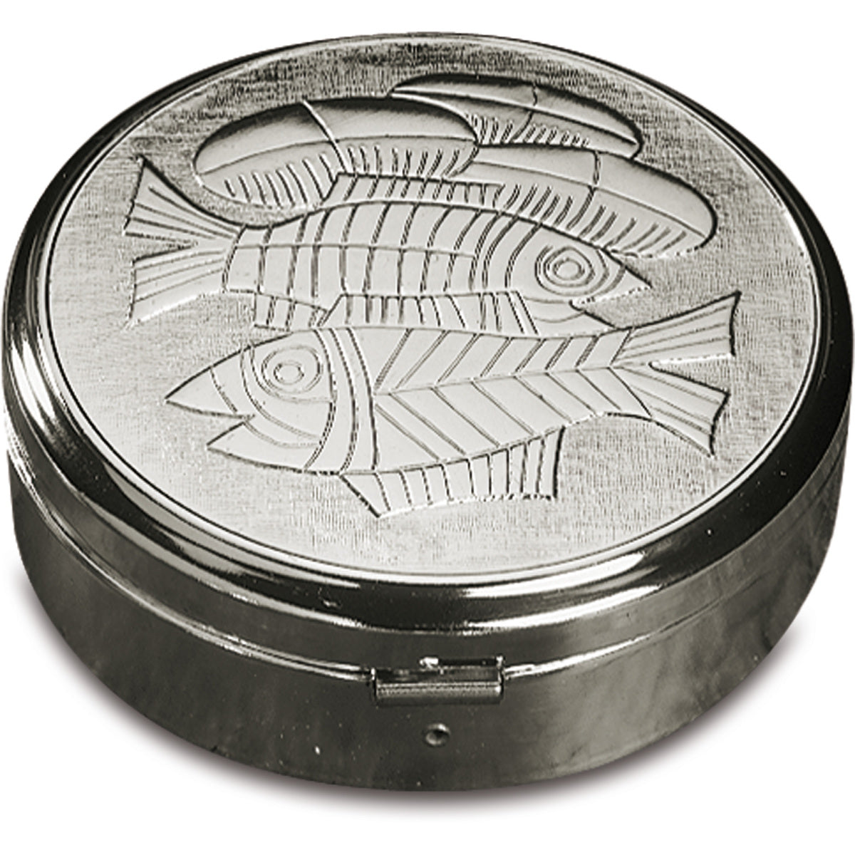 Silver Pyx with Fish & Bread Motif