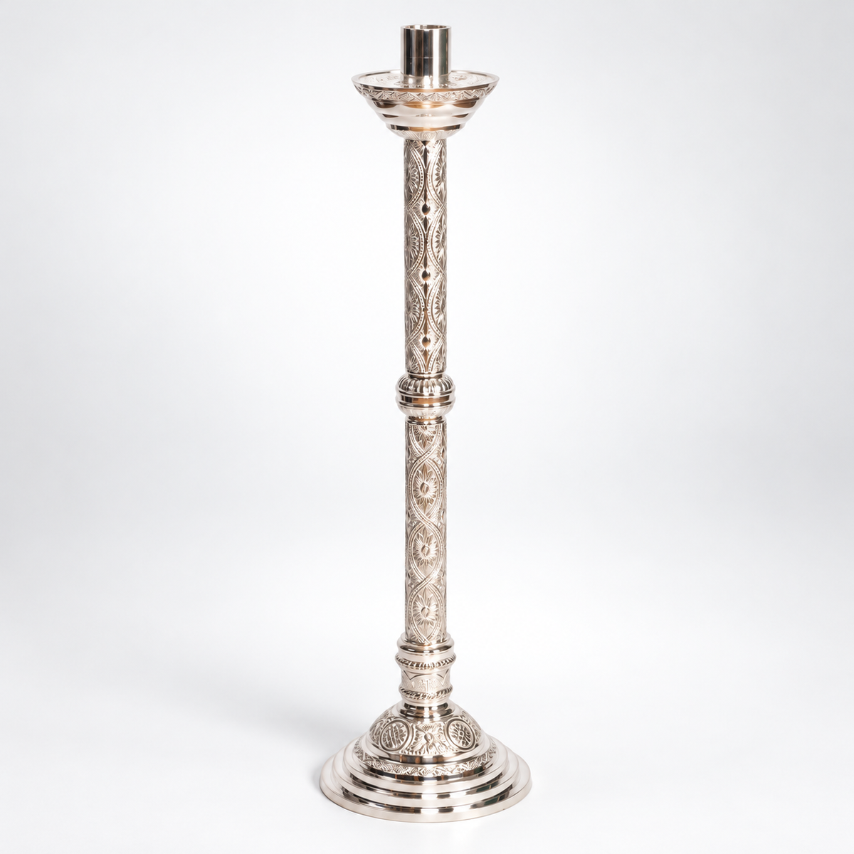 48" Silver-Finish Paschal Candlestick – Nickel Plated