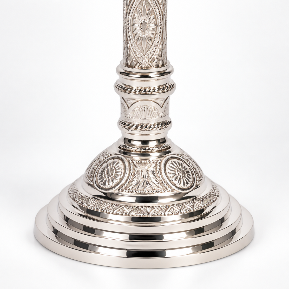 48" Silver-Finish Paschal Candlestick – Nickel Plated