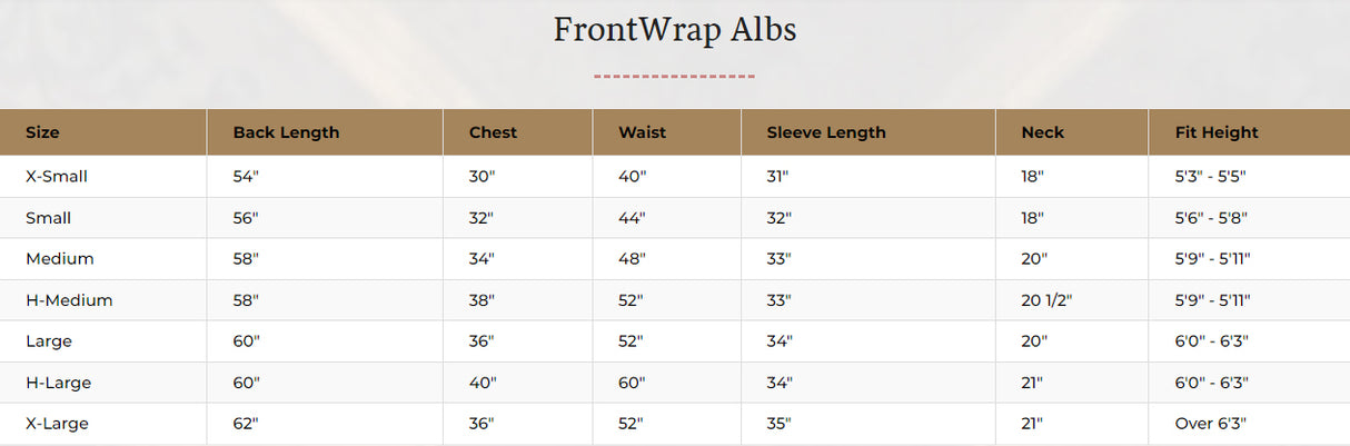 Front Wrap Alb | Ivory 100% Polyester | Abbey Brand