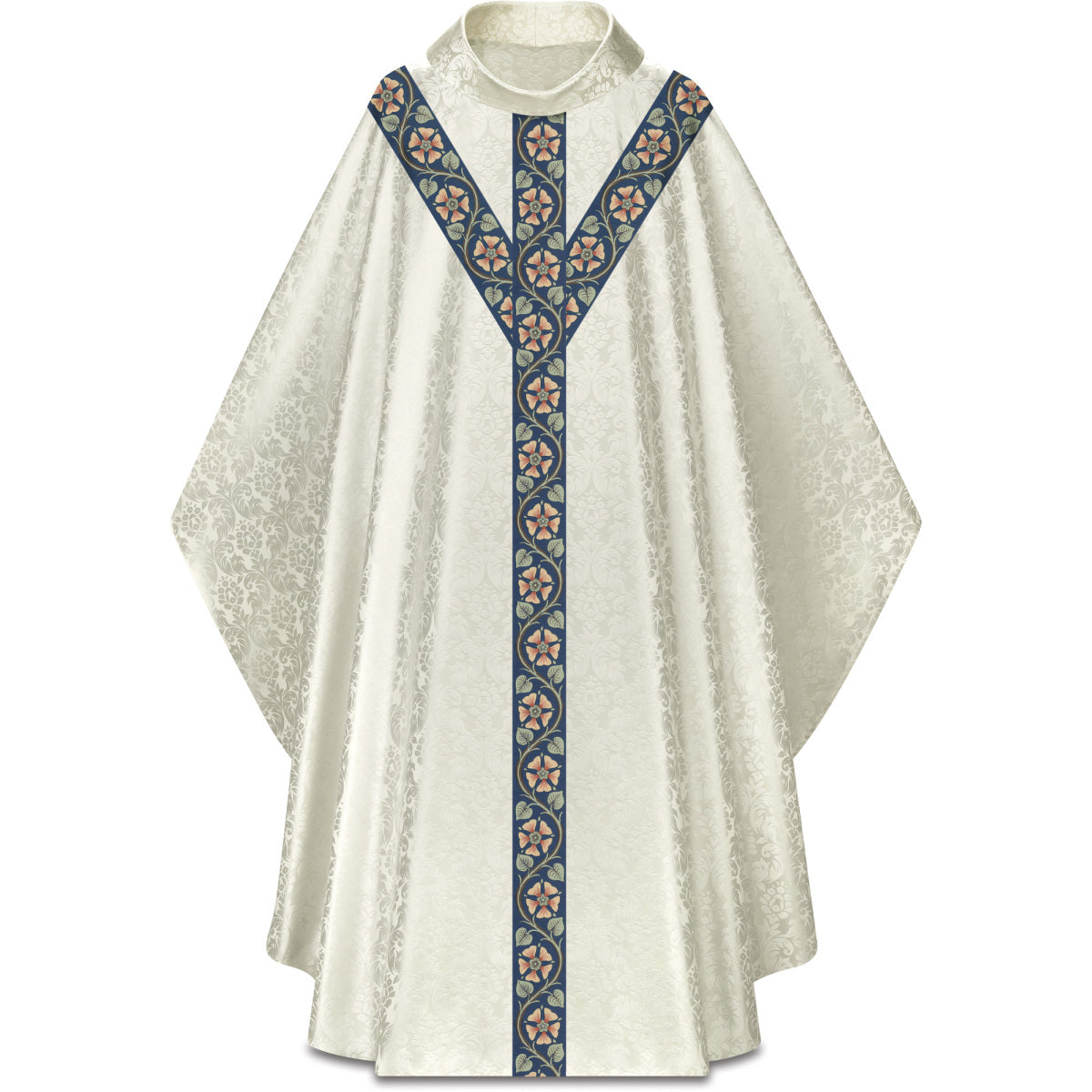 Chasuble on Damask fabric and Floral Banding