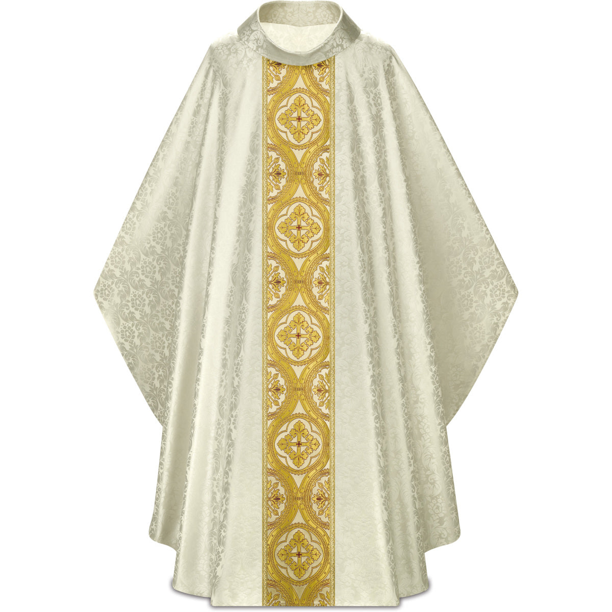 Chasuble in Duomo Damask Fabric with Gold Brocade