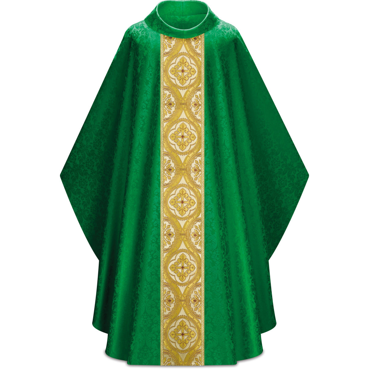 Chasuble in Duomo Damask Fabric with Gold Brocade