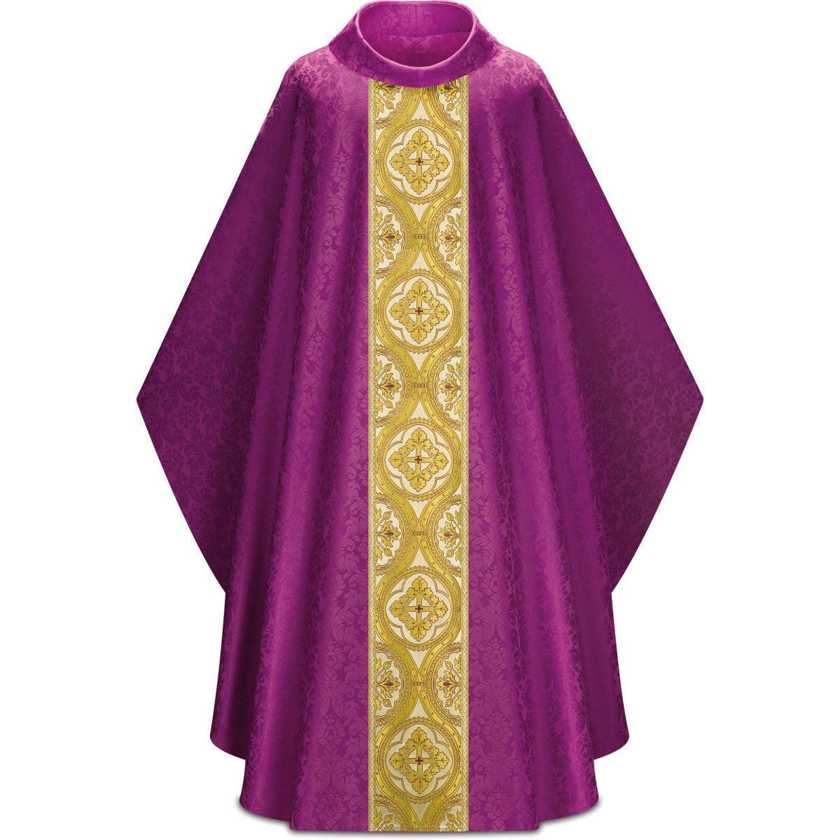 Chasuble in Duomo Damask Fabric with Gold Brocade