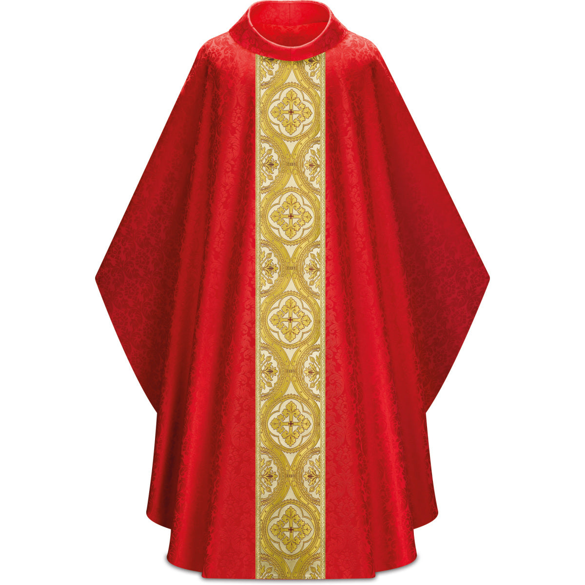 Chasuble in Duomo Damask Fabric with Gold Brocade