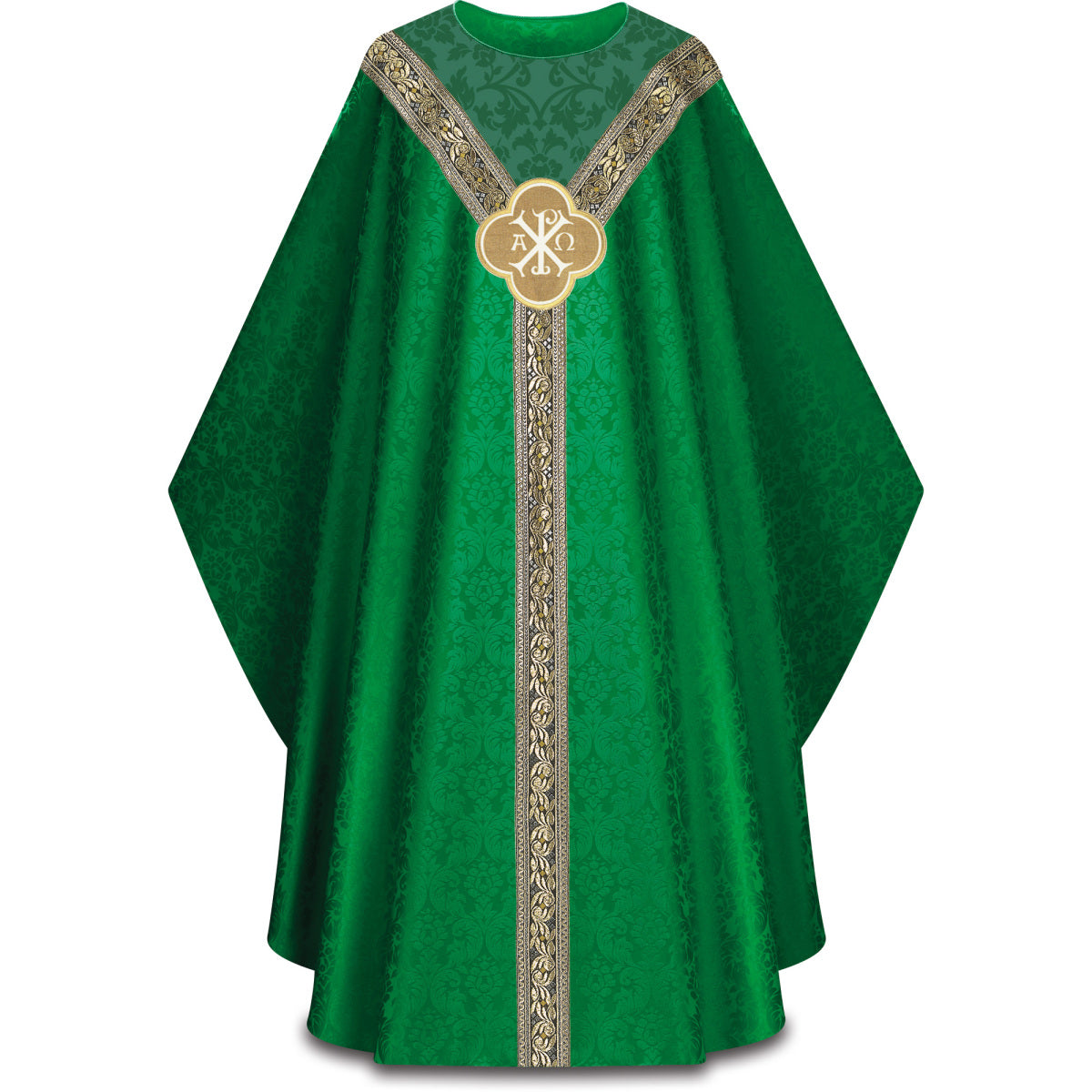 Chasuble in Damask Fabric with Woven Orphrey