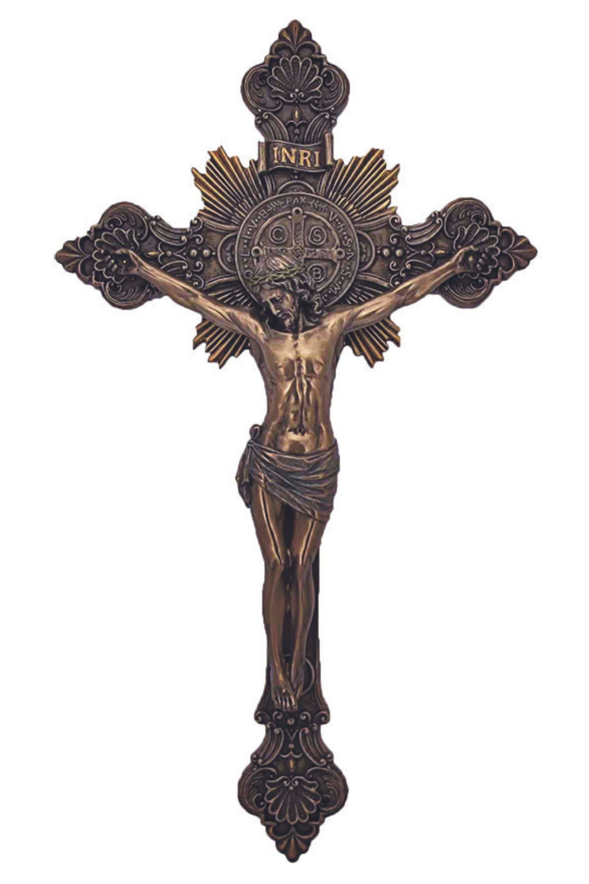 St Benedict Crucifix | Cold Cast Bronze | 14 inch