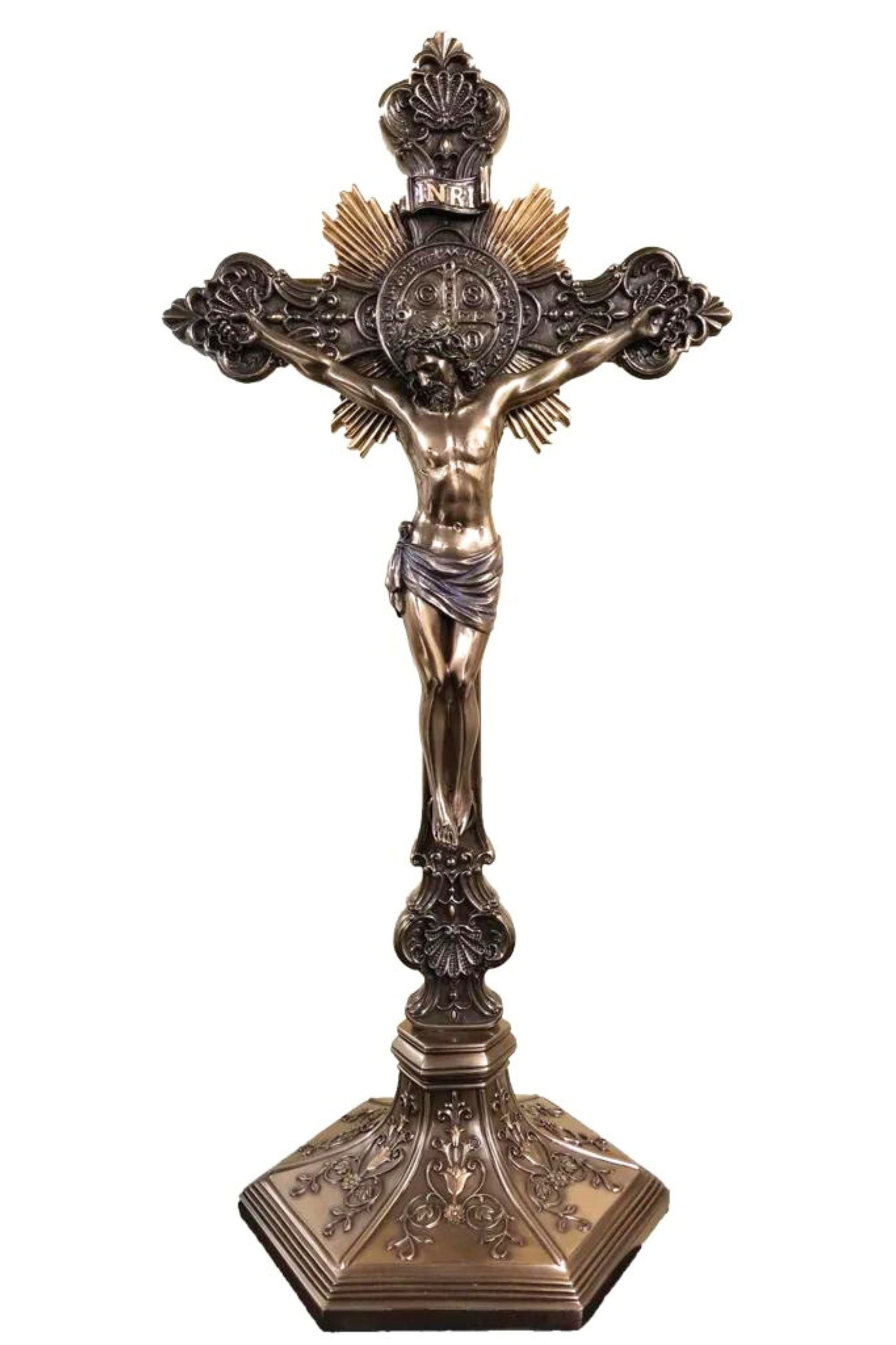 St Benedict Crucifix | Cold Cast Bronze | 17 inch