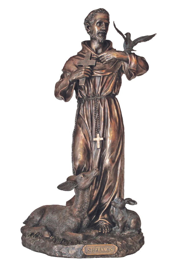St Francis of Assisi Statue | Cold Cast Bronze | 36 inch