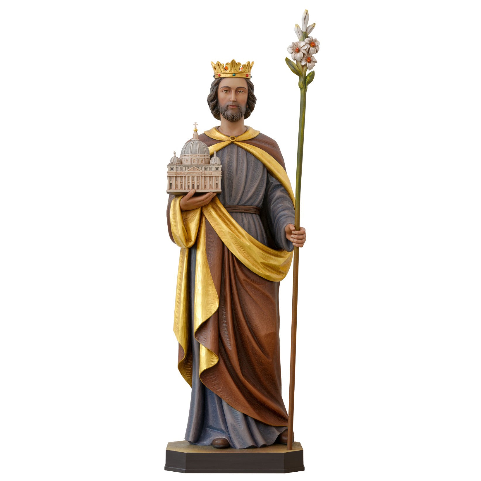 Wood Statue of St Joseph holding St Peter Basilica