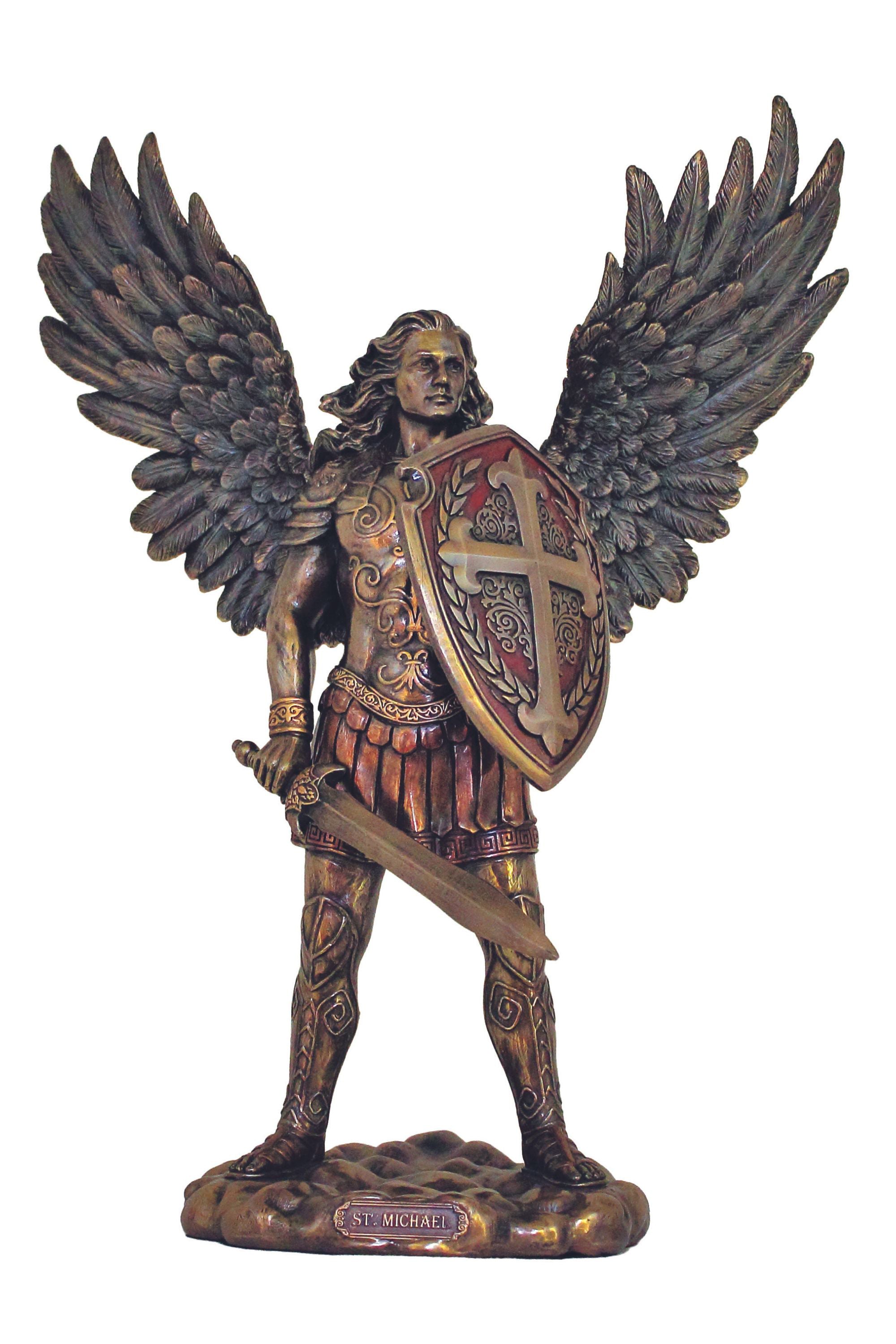 St Michael the Archangel without Devil Statue | Cold Cast Bronze | 13 inch