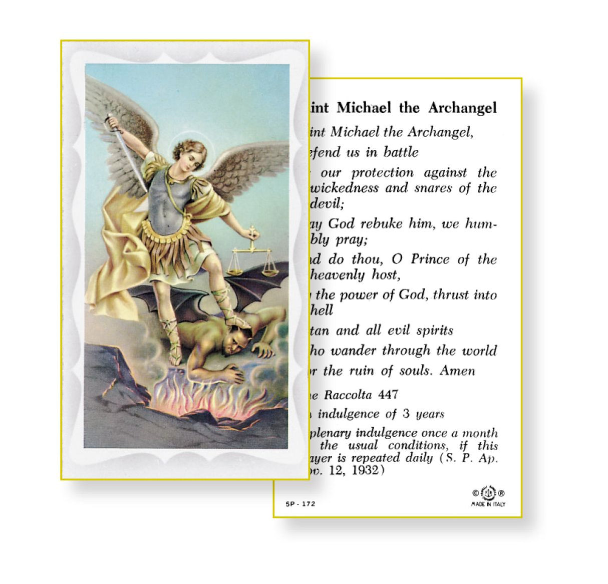 Saint Michael Holy Card